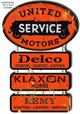 United Motors Cut Out Reproduction Garage Shop Metal Sign18x26.5