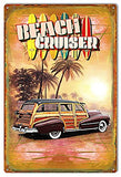 Woodie Beach Cruiser Metal Sign By Phil Hamilton 12×18