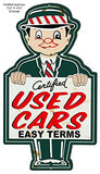 Used Cars Laser Cut Out Reproduction Garage Shop Metal Sign 13.2×23.5