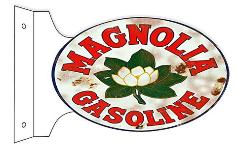 Magnolia Gasoline Reproduction Flange Motor Oil Sign 12x18 Oval