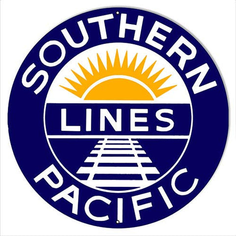 Southern Pacific Reproduction Railroad Metal Sign 24×24 Round