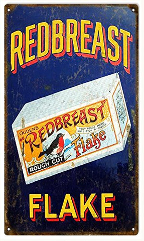 Vintage Redbreast Flake Reproduction Sign 8x14