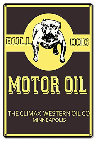 Bull Dog Motor Oil Reproduction Large Garage Shop Metal Sign 16×24