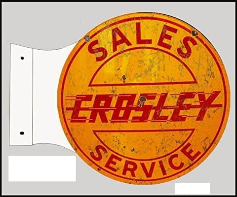 Reproduction Crosley Sales Service Flange Sign 15x171/2