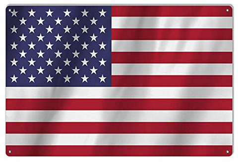 United States Of America Country Flag Reproduction Metal Sign 12x18