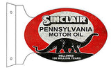 Sinclair Motor Oil Reproduction Flange Gas Station Sign 12x18 Oval