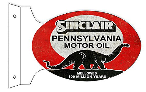 Sinclair Motor Oil Reproduction Flange Gas Station Sign 12x18 Oval