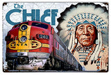 ArtFuzz The Chief Santa Fe Reproduction Railroad Large Metal Sign 16×24