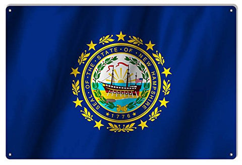 New Hampshire State Flag Reproduction Metal Sign 12x18