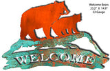 Welcome Bears Faux Petina Laser Cut Out 23.2×14.9