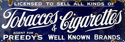 Vintage Tobaccos And Cigarettes Reproduction Sign 6x18