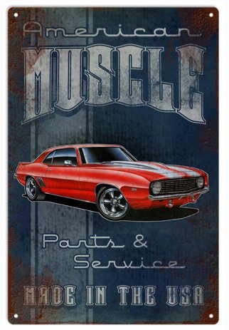 Reproduction American Muscle Car Sign