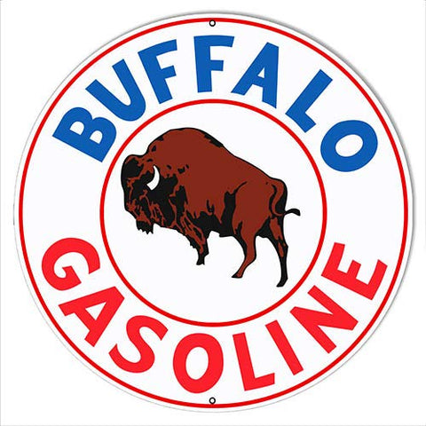 Buffalo Gasoline Reproduction Motor Oil Metal Sign 30×30 Round