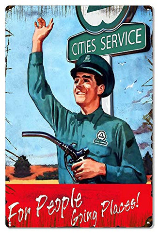 ArtFuzz Cities Services Motor Oil Reproduction Large Metal Sign 16×24