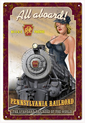 All Aboard K4 Pennsylvania Railroad Reproduction Sign 16x24