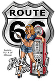 Route 66 Pin Up Girl Reproduction Cut Out Sign Steve McDonald17.5x26