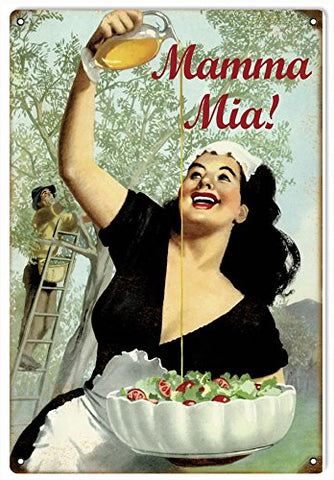 Vintage Mama Mia Reproduction Sign 12x18