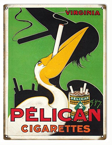 Vintage Pelican Cigarette Reproduction Sign 9x12