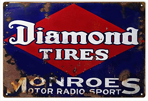 Vintage Diamond Tires Reproduction Sign 16x24