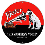 Victor Phonographs Nostalgic His Masters Voice Reproduction Metal Sign