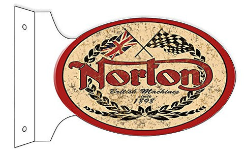 Norton Motorcycle Reproduction Flange Garage Shop Sign 12x18 Oval