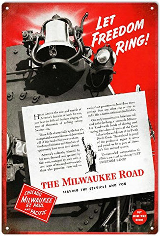 Vintage Milwaukee Railway Reproduction Sign