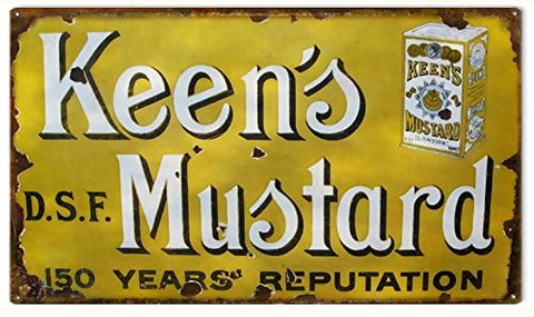 Nostalgic Keens Mustard Reproduction Sign 8x14