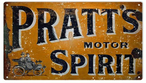 Reproduction Pratts Motor Spirit Sign 8x14