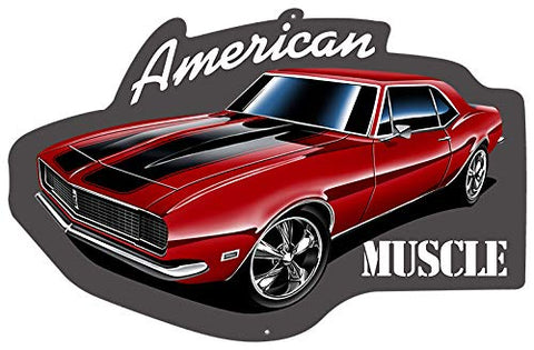 American Muscle Car Laser Cut Out With 3D Effect Sign 13.8×21.3