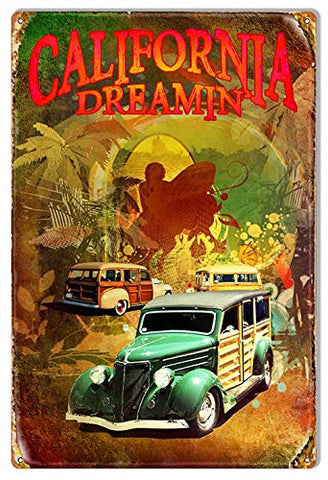 California Dreamin With Old Woodys Sign 12x18 By Artist Phil Hamilton