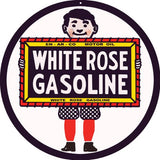 Reproduction White Rose Gasoline Sign 14 Round