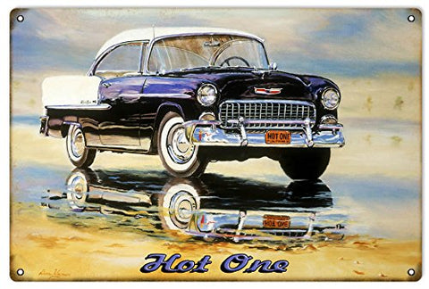 Chevy Classic Hot One Garage Art Sign By Donna Wayman-Mauer 12x18