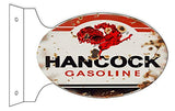 ArtFuzz Hancock Gasoline Reproduction Double Sided Flange Sign 12x18