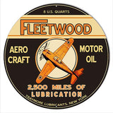 Fleetwood Motor Oil Reproduction Aviation Metal Sign 30×30 Round