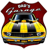 Dads Garage Cut Out 3D Effect By Scott Siebel Metal Sign 15.6×15.8