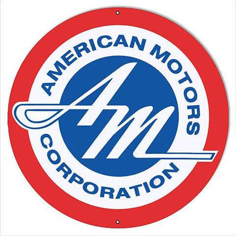 American Motors Corp. Reproduction Gas And Motor Oil Metal Sign 24 in Round