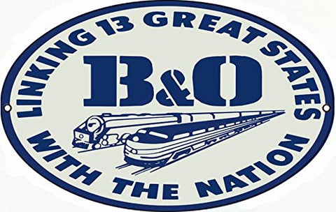 B&O Railroad Sign 9x14 Oval