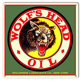 Wolfs Head Oil Reproduction Motor Oil Metal Sign 12×12