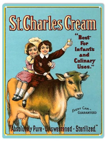 St.Charles Cream Reproduction Sign 9x12