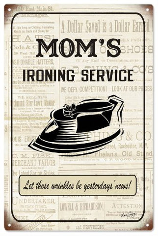 Moms Ironing Service Sign