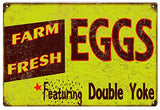 Vintage Farm Fresh Eggs Reproduction Sign 12x18