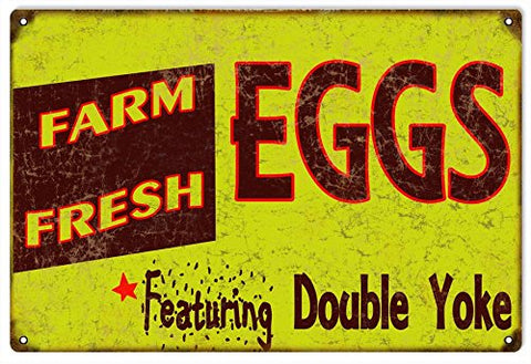 Vintage Farm Fresh Eggs Reproduction Sign 12x18