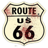 (3) Route 66 Cut Out Reproduction Garage Shop Metal Sign 7.5×7.5