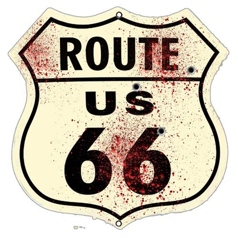 (3) Route 66 Cut Out Reproduction Garage Shop Metal Sign 7.5×7.5