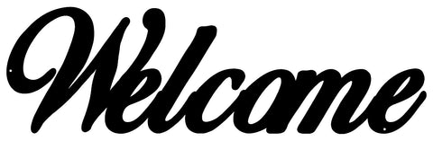 Welcome Laser Cut Out Wall Decor Silhouette Metal Sign 7.5×23.5