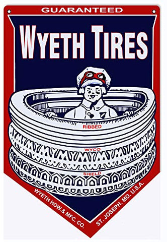 Wyeth Tires Large Gas Station Reproduction Sign 16x24