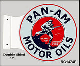 Pan Am Motor Oil Flange Reproduction Sign 15x171/2