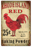 Rhode Island Red Baking Powder Reproduction Sign 12x18