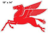 Pegasus Flying Horse Reproduction Laser Cut Out Motor Oil Sign 14x19