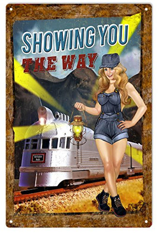 Nostalgic Railroad Sexy Pin Up Girl Sign